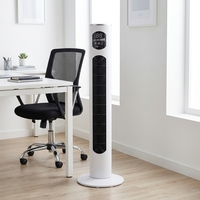 Ventilateur tour électrique sans pales de style moderne, 38 pouces, télécommande, 50W, 3 vitesses, minuterie 12H, silencieux, économie d'énergie, grand débit d'air pour