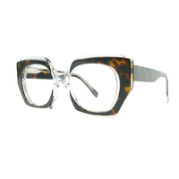 Gafas Ópticas de Montura Grande 2024, Gafas de Acetato de Diseño de Marca de Lujo Personalizadas, Gafas con Decoración de Metal Vintage