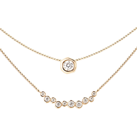 Collier superposé Gemnel en argent 925 avec pendentif hexagonal et cristaux incurvés, orné de bulles irrégulières en oxyde de zirconium et de chaîne empilable