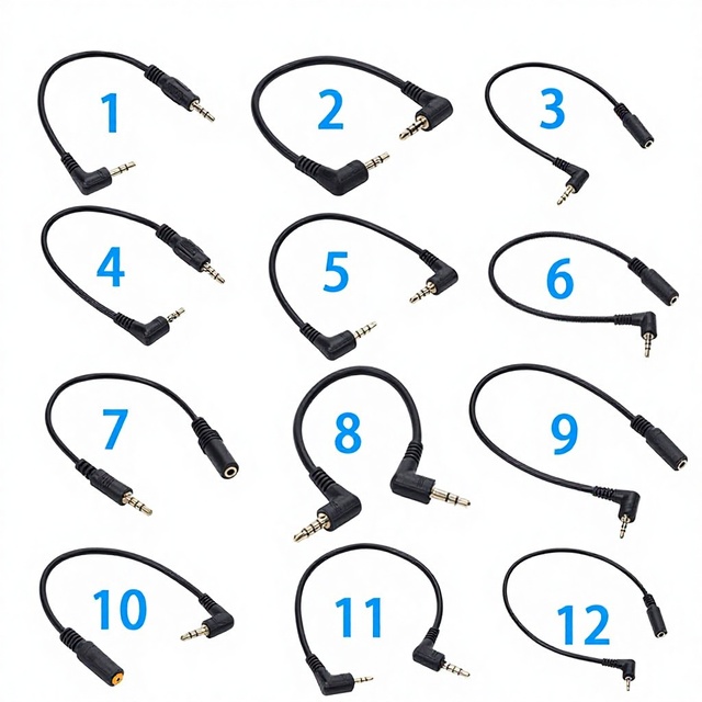 3-section/4-section 3.5mm/2.5mm Male to Male AUX Car Audio Cable Elbow L-Shaped Recording Cable