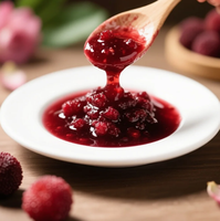 Jam Bunga Mawar Bayberry Premium dengan beri asli dan kelopak untuk roti makanan penutup teh grosir