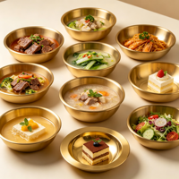 Assiettes de service rondes en acier inoxydable, argentées, dorées et colorées, multi-tailles, pour dîner et soupe, idéales pour les mariages (vente en gros)