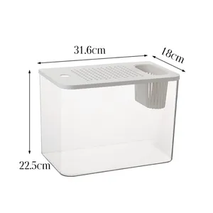 Tapa de tanque de peces transparente ABS PET, acuario resistente a caídas <span class=keywords><strong>para</strong></span> el hogar, tanque de tortuga hidropónica <span class=keywords><strong>para</strong></span> sala de estar, Material plástico de 5W - Product Image 6