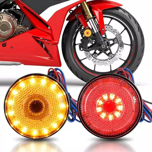 Feux arrière de moto à LED ambre rouge ronds de 12 V, feux de position latéraux, feux de brouillard arrière pour camion <span class=keywords><strong>remorque</strong></span> - Product Image 4