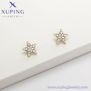 98846 Xuping đồ trang sức quyến rũ sao hình 14K mạ vàng môi trường đồng Stud Bông tai với trắng tổng hợp CZ cho phụ nữ - Product Image 6