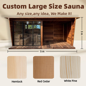 <span class=keywords><strong>Sauna</strong></span> Exterior de Gran Tamaño Personalizada, Cabina de <span class=keywords><strong>Sauna</strong></span> de Madera de Hemlock <span class=keywords><strong>con</strong></span> Calentadores de Bajo EMF, <span class=keywords><strong>Sauna</strong></span> Impermeable para Jardín o Villa - Product Image 5