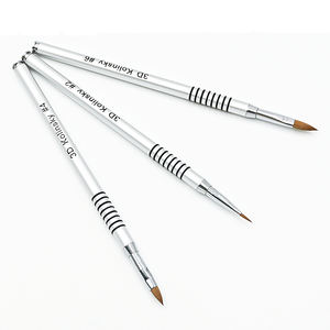 3 шт. 2 #4 #6 # профессиональная серебристая металлическая ручка колинский и нейлоновый набор кистей для рисования ногтей для дизайна ногтей - Product Image 3