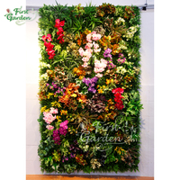 Feuilles de plantes artificielles vertes, feuilles de fougère, fleurs d'orchidées, décoration murale, panneau de fond, jardin vertical, plastique