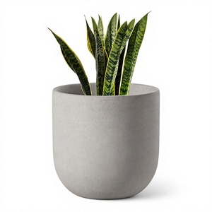 Maceta Minimalista de Hormigón Gris para Plantas de Interior, Macetero de Escritorio, Estilo de Diseño Moderno - Product Image 3