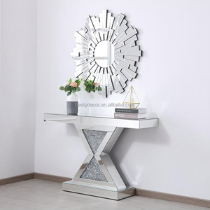 Crushed Diamond Consle <strong>Table</strong> Mirrored Furniture Crystal <strong>Console</strong> <strong>Table</strong> Entryway Decor Furniture Living Room Hallway <strong>Corner</strong> <strong>Table</strong> - Product Image 2