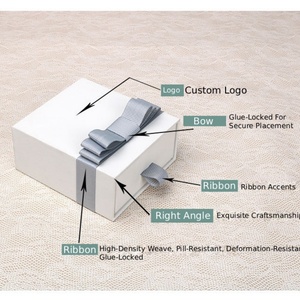 <b>White</b> Cardboard Jewelry <b>Box</b> with Side Bow Simple Jewelry <b>Box</b> with Paper Bag Custom logo Cardboard Jewelry <b>Box</b> for <b>Gifting</b> - Product Image 2