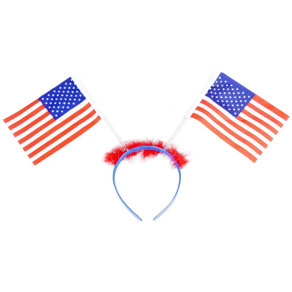 Diadema de soporte para la cabeza personalizada del 4 de julio, tocado para fiesta del Día de la independencia, bandana con bandera nacional