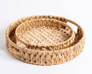 Set 03 Bohemian Bamboo & Water Hyacinth Multifunction Eco-Friendly Glossy Office Organizer <b>Storage</b> <b>Box</b> with 6-10L Capacity - Product Image 1