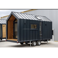 Maison Préfabriquée Conteneur Design Moderne Micro-Maison sur Roues Matériau Acier Kit de Construction Extérieure Camping Jardin Confortable