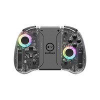 Pengontrol Game Nirkabel LinYuvo Joy-Con dengan Pencahayaan RGB Multi-Warna yang Cerah dan Fungsi Makro untuk Kiri & Kanan untuk OLED