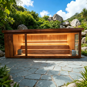 Sauna extérieur commercial électrique moderne et spacieux, grande capacité pour 8 à 15 personnes, idéal pour le bien-être communautaire et les spas sociaux - Product Image 1