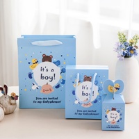 Kotak Hadiah Persegi Huayingxing HYX-001 Motif Telur Kartun Bulan Purnama untuk Anak, Dapat Didaur Ulang, Dilengkapi Pegangan, Baru, untuk Permen Bayi, Bahan Karton
