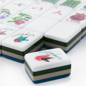 Ensemble de Mahjong américain de luxe au design de jardin chinois, 166 tuiles de Mahjong en acrylique turquoise avec Joker, Kit de jeu de Mahjong pour professionnels - Product Image 6