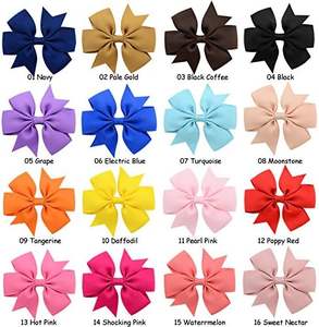 40 couleurs, nœuds en ruban gros-grain de 3 pouces, pinces à cheveux alligator, accessoires pour cheveux pour bébés filles - Product Image 3