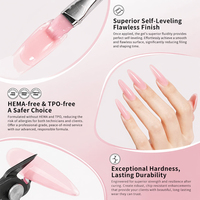 Gel d'extension d'ongles sans douleur, logo personnalisable, 60 couleurs, gel UV dur, vernis à ongles rose nude, gel de construction en pot