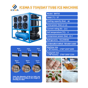 Máquina de Hielo en Tubo de 5 Toneladas, 5000 kg/24H, Máquina de Hielo Industrial Automática para Fábrica de Hielo y Negocio de Bebidas - Product Image 2