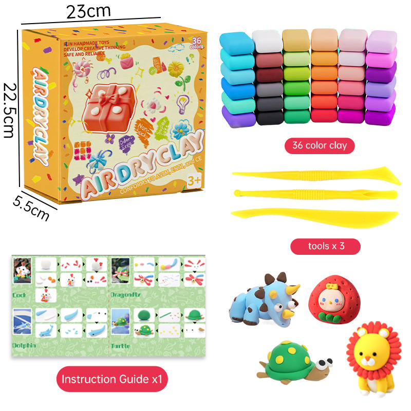 Kit d'argile légère 36 couleurs
