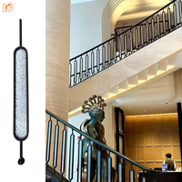 Modernes Design Großhandel Matt Schwarz Ovale Form Innen-Metallgeländer Schmiedeeisen Balkon-Geländer Treppengeländer für die Villa