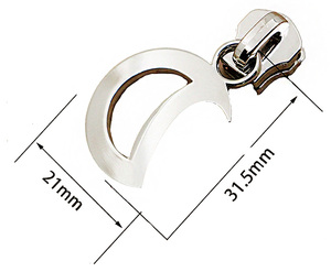 Hengda fábrica personalizada barata cabezas de cremallera personalizadas en relieve Metal cremallera etiqueta traje tirador de cremallera - Product Image 5