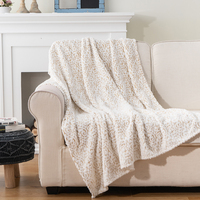 Heimtextilien-Hersteller 100% Polyester Dicke Hautfreundliche Jacquard-Fleece Blumenmuster Plüschdecke für Sofa und Bett