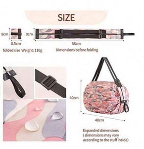 Sac de courses pliable écologique, sac fourre-tout portable de grande capacité, sac de rangement de voyage surdimensionné - Product Image 5
