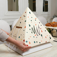 Individuell Bedruckte To-Go Pyramidenbox für Kuchen, Desserts, Lebensmittel, Snackplatten, Pyramidenförmige Kartonbox zum Teilen