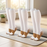 3 paires de chaussettes de compression antidérapantes en cuivre tricotées 10-20 mmHg, soutien genouillère pour hommes, femmes, sport, voyage, soins infirmiers, maternité