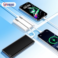 Chargeur de téléphone portable ultra fin 2 en 1, batterie Li-polymère 20000 mAh, charge rapide 5V/3A 22,5W, affichage LED, double USB-A