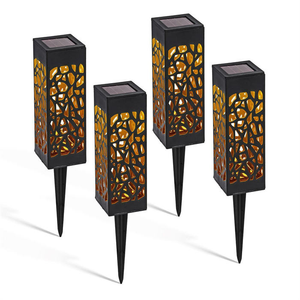 Lampadaire LED autoportant en métal Corten rouillé, résistant aux intempéries, style Art Déco, pour aménagement paysager et pelouse - Product Image 4