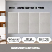Tuiles murales décoratives en feutre PET insonorisant écologiques personnalisées, panneaux acoustiques carrés en fibre de polyester pour bureau et studio