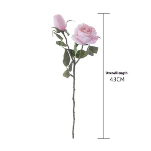 Rosa Artificial de Seda Verde de Tallo Único, Seca y Preparada, para Decoración de Bodas, Venta al por Mayor Transfronteriza - Product Image 1