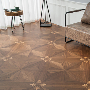 Parquet en noyer massif AVANTIMORA brossé, finition émaillée, qualité rustique ABC, 20 mm, multicouche, rainuré et langueté, pour écoles - Product Image 1