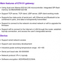 Módulo Gateway WT32-ETH01 Compatible con ESP32, Puerto Serie Ethernet WiFi BT Combo, Módulo MCU Inalámbrico para Soporte de Series