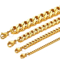 Collier à maillons cubains en acier inoxydable bohème pour hommes Sier Gold Black Zircon Gemstone 3MM 5MM 7MM Sizes Hot Selling Fashion