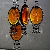 Collier pendentif Scorpion NM43426, collier avec spécimen naturel, collier gothique païen, pierre précieuse onyx noir, bijoux pour femmes