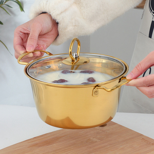 Juego <span class=keywords><strong>de</strong></span> ollas <span class=keywords><strong>de</strong></span> acero inoxidable al por mayor con tapas <span class=keywords><strong>de</strong></span> vidrio, apto para cocinas <span class=keywords><strong>de</strong></span> gas e inducción, olla para sopa para cocinar en casa - Product Image 4