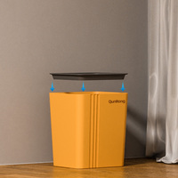 Vente en gros de poubelles élégantes en plastique orange uniques de Chine pour les chambres d'hôtel