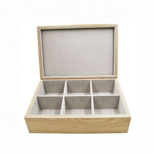 Nouveau design bois chêne <span class=keywords><strong>clair</strong></span> 6 compartiments sachets de thé en bois - Product Image 1