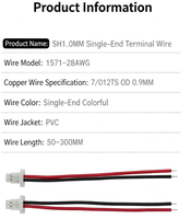 Cable de Altavoz KMD SH10 de 1.0 mm, Cable de Batería con Código de Color; Conectores de Cable Electrónico de 2P-9P (Longitudes de 50-300 mm)