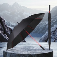 Parapluie droit en fibre de verre coloré de 27 pouces, coupe-vent, semi-automatique, ouvert, grand parapluie de golf protégé contre les UV, logo de voiture