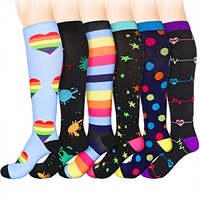 Chaussettes de compression graduée 15-20 mmHg à marque privée OEM pour la course, les soins infirmiers, la récupération athlétique, vente en gros