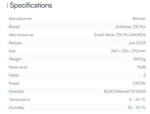 ราคาถูก Z11 Z15 420K ZEC 1510W เซิร์ฟเวอร์ Equihash Z15 Pro 840K มือสอง แบบ ATX โลหะ พร้อมพัดลม มีสินค้าในสต็อก - Product Image 4