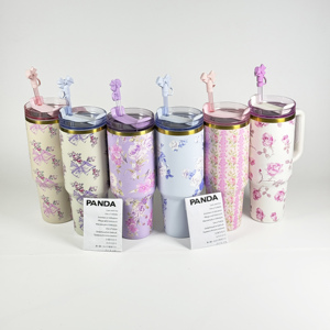 Amaze Hộp Quà Tặng Stan nóng bán New 40oz chai nước thời trang thép không gỉ khắc cup với xử lý rơm xe cốc - Product Image 2