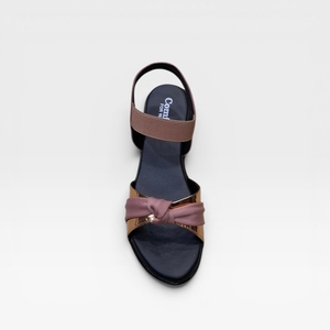 Womens Low Wedge <b>Sandals</b> Comfortable <b>Elastic</b> Ankle Strap Knot Detail Casual Fashion Footwear Daily Outdoor Pink Chic - Product Image 2