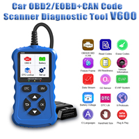 Escáner de coche V600 OBD2 herramienta de diagnóstico CAN para todos los coches 1996 + OBDII leer y borrar códigos de motor azul-1 año de garantía